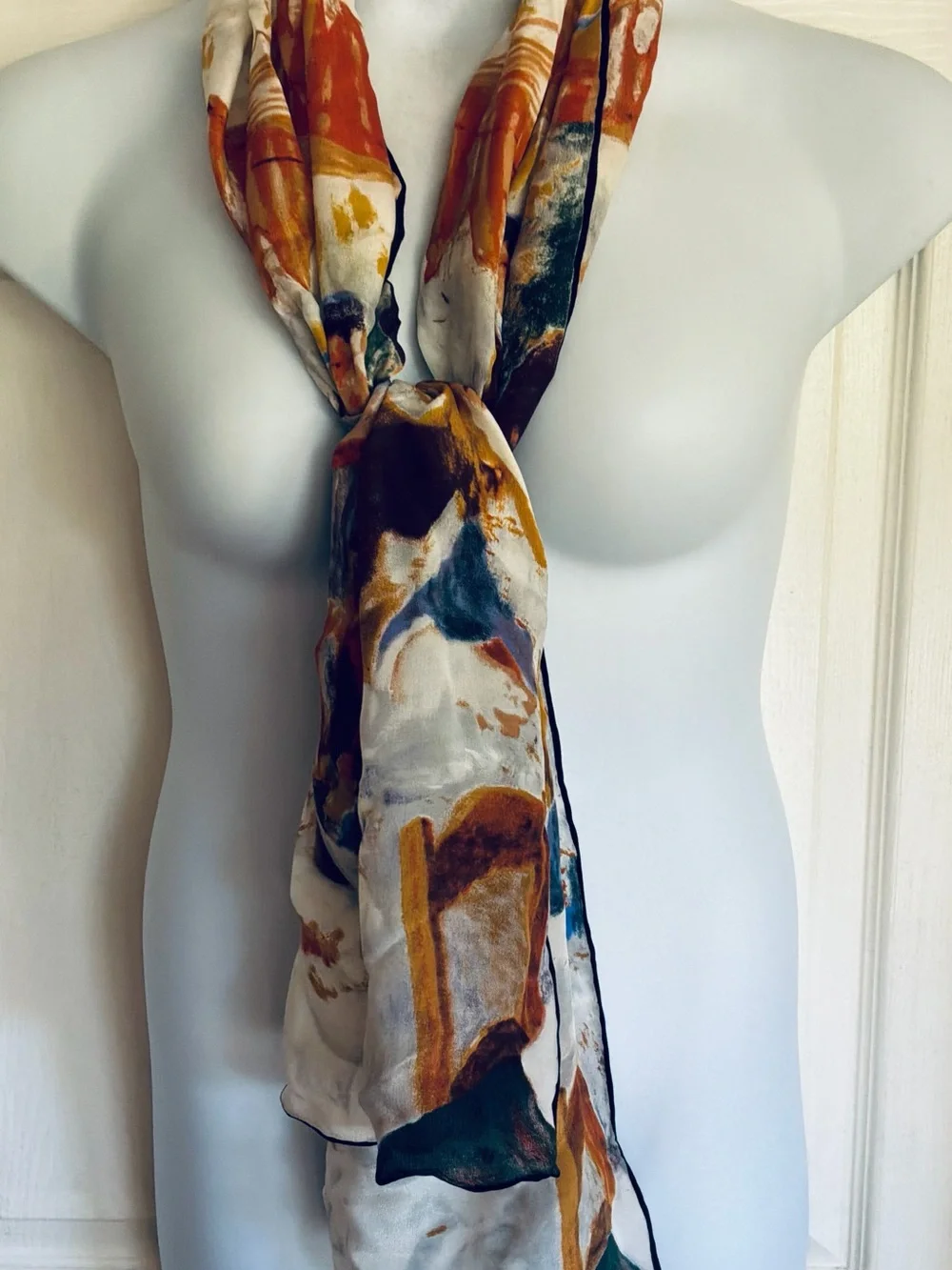 Impressionist inspired silk scarf